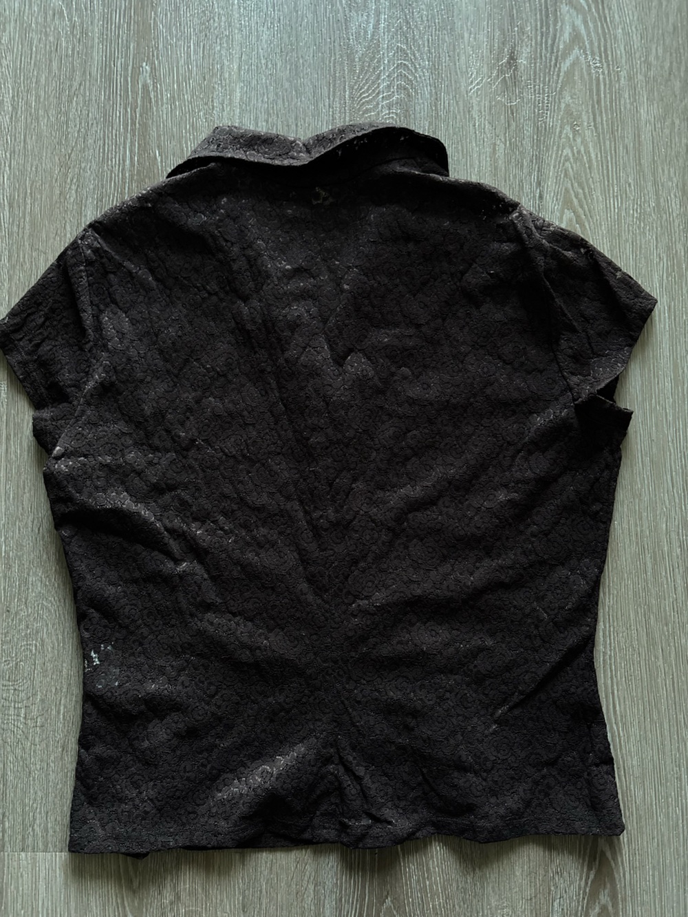 Anne Klein Brown Lace Button Front Blouse - Size 10 - Picture 9 of 9